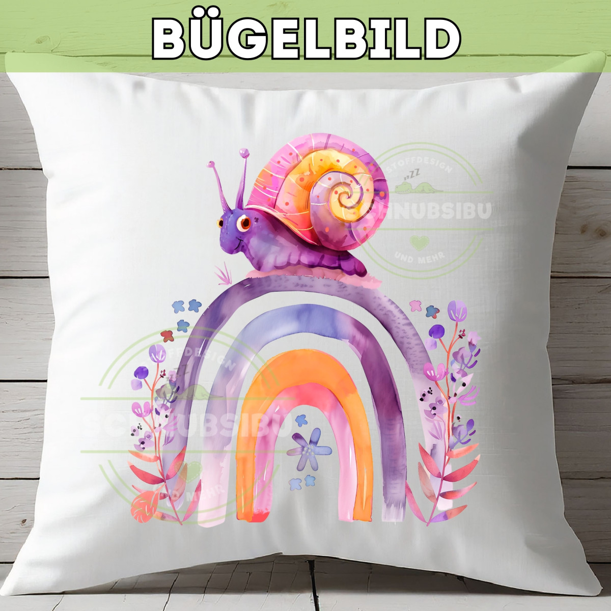Bügelbild Regenbogenfrühling lila